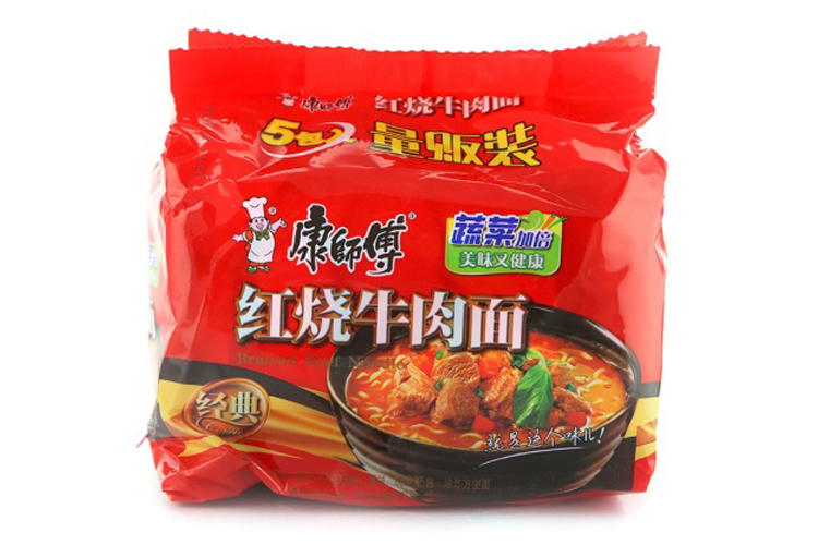 康师傅经典面 红烧牛肉 100G 5包